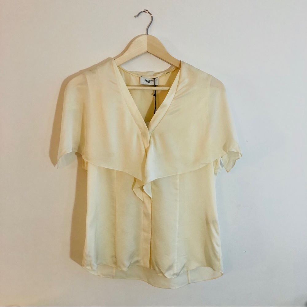 Ports 1961 - 100% silk cream blouse - Size 6